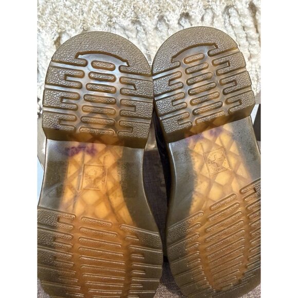 Doc Martens Delaney Youth US 1 Girls Black Leather Combat Boots Zip Ankle Dr - Picture 9 of 11